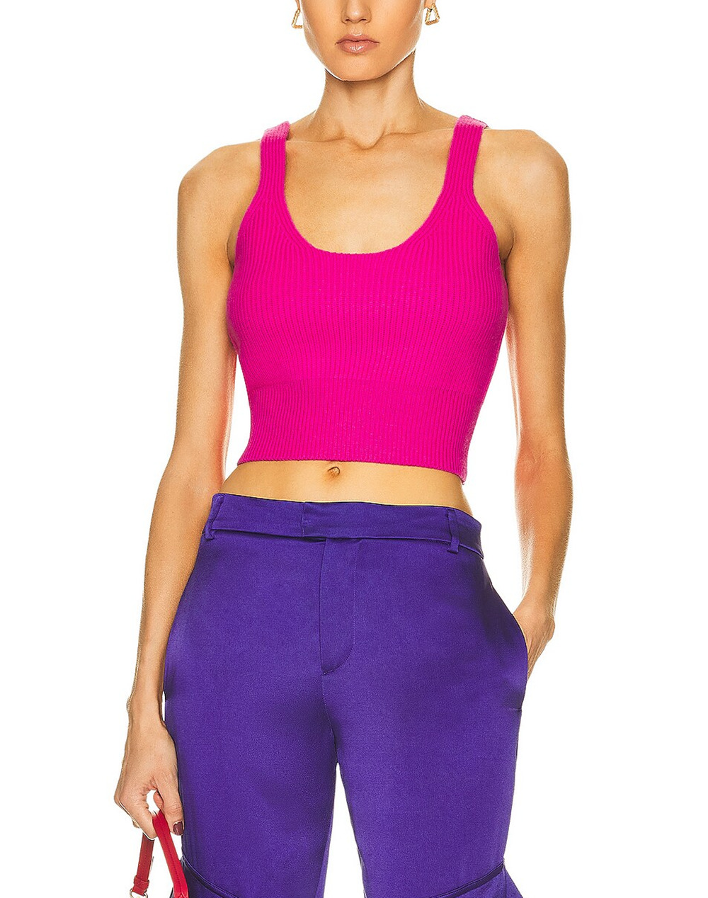 Alexander Wang Ribbed Pink Hottie Scoop Neck Tank Top Size M